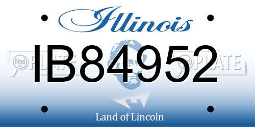 IB84952 Illinois License Plate