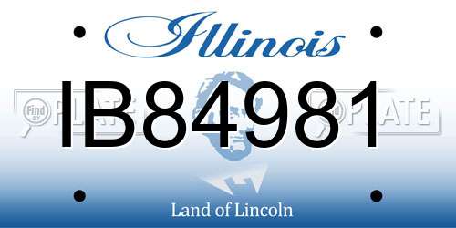 IB84981 Illinois License Plate