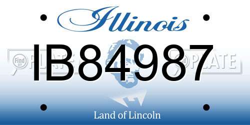 IB84987 Illinois License Plate