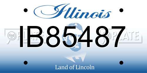 IB85487 Illinois License Plate