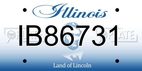IB86731 Illinois License Plate