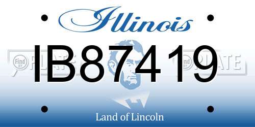 IB87419 Illinois License Plate