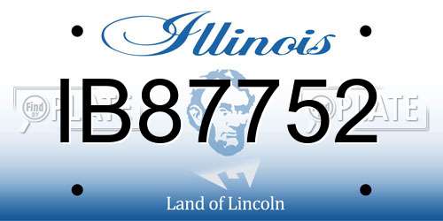 IB87752 Illinois License Plate
