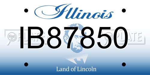 IB87850 Illinois License Plate