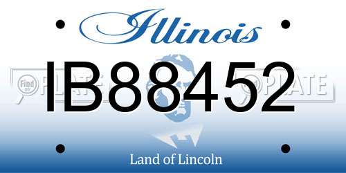 IB88452 Illinois License Plate