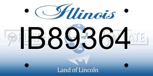 IB89364 Illinois License Plate