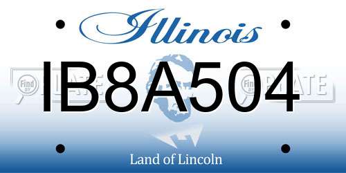 IB8A504 Illinois License Plate