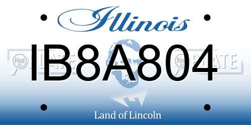 IB8A804 Illinois License Plate