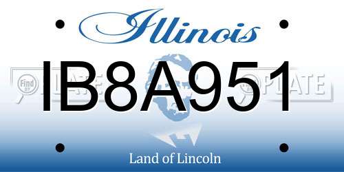 IB8A951 Illinois License Plate