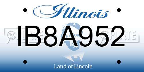 IB8A952 Illinois License Plate
