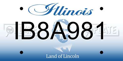 IB8A981 Illinois License Plate