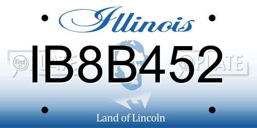 IB8B452 Illinois License Plate