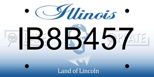 IB8B457 Illinois License Plate