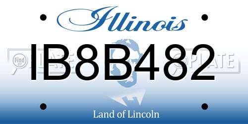 IB8B482 Illinois License Plate