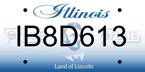 IB8D613 Illinois License Plate
