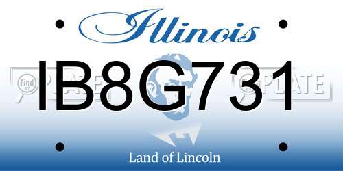 IB8G731 Illinois License Plate