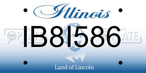 IB8I586 Illinois License Plate