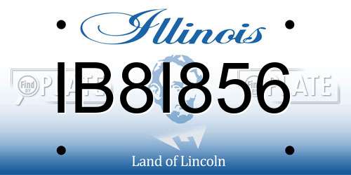 IB8I856 Illinois License Plate