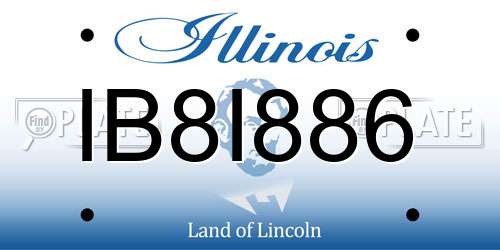 IB8I886 Illinois License Plate