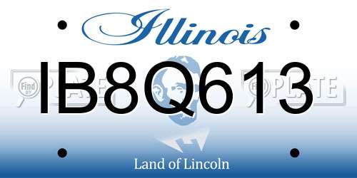 IB8Q613 Illinois License Plate