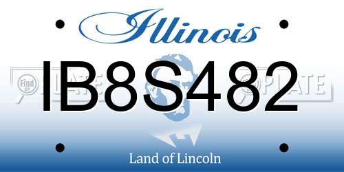 IB8S482 Illinois License Plate
