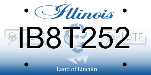 IB8T252 Illinois License Plate