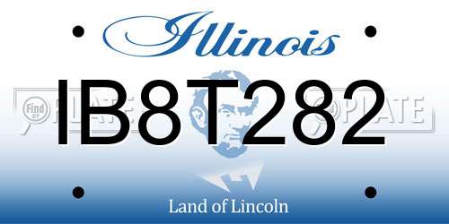 IB8T282 Illinois License Plate