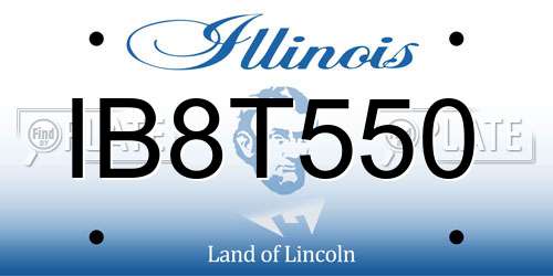 IB8T550 Illinois License Plate