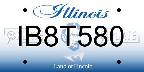 IB8T580 Illinois License Plate