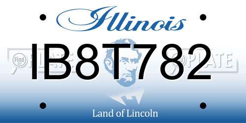 IB8T782 Illinois License Plate