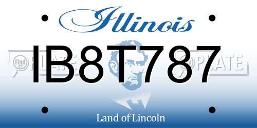 IB8T787 Illinois License Plate