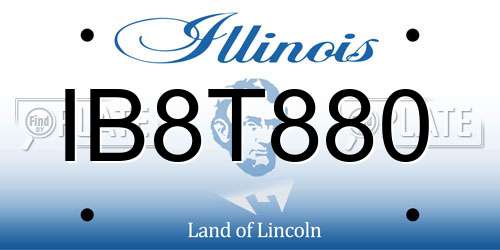 IB8T880 Illinois License Plate