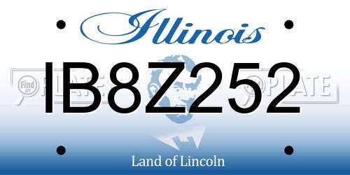 IB8Z252 Illinois License Plate