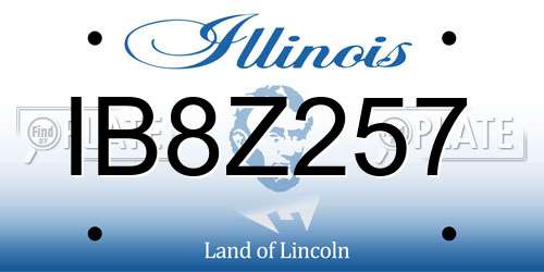 IB8Z257 Illinois License Plate