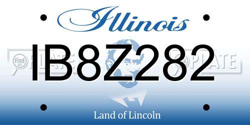 IB8Z282 Illinois License Plate