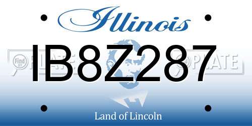 IB8Z287 Illinois License Plate