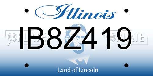 IB8Z419 Illinois License Plate