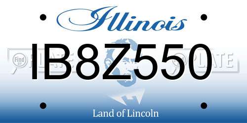 IB8Z550 Illinois License Plate