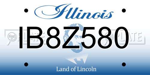 IB8Z580 Illinois License Plate