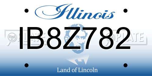 IB8Z782 Illinois License Plate