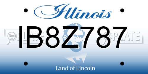IB8Z787 Illinois License Plate