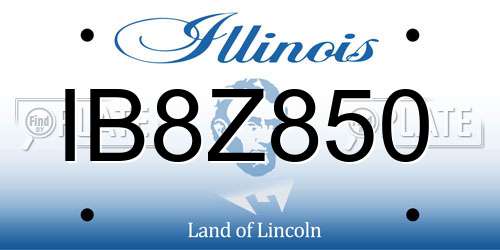 IB8Z850 Illinois License Plate