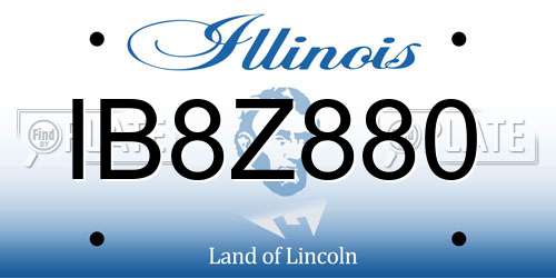 IB8Z880 Illinois License Plate