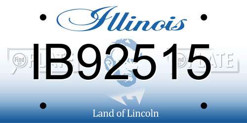 IB92515 Illinois License Plate