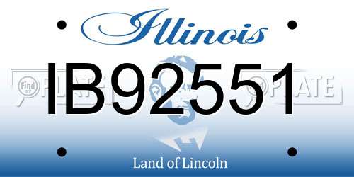 IB92551 Illinois License Plate