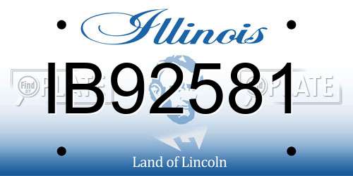 IB92581 Illinois License Plate