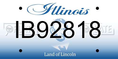 IB92818 Illinois License Plate
