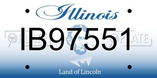 IB97551 Illinois License Plate