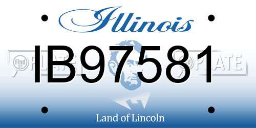 IB97581 Illinois License Plate