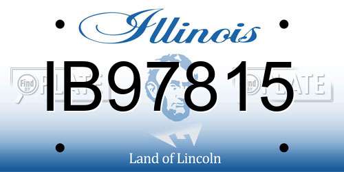 IB97815 Illinois License Plate